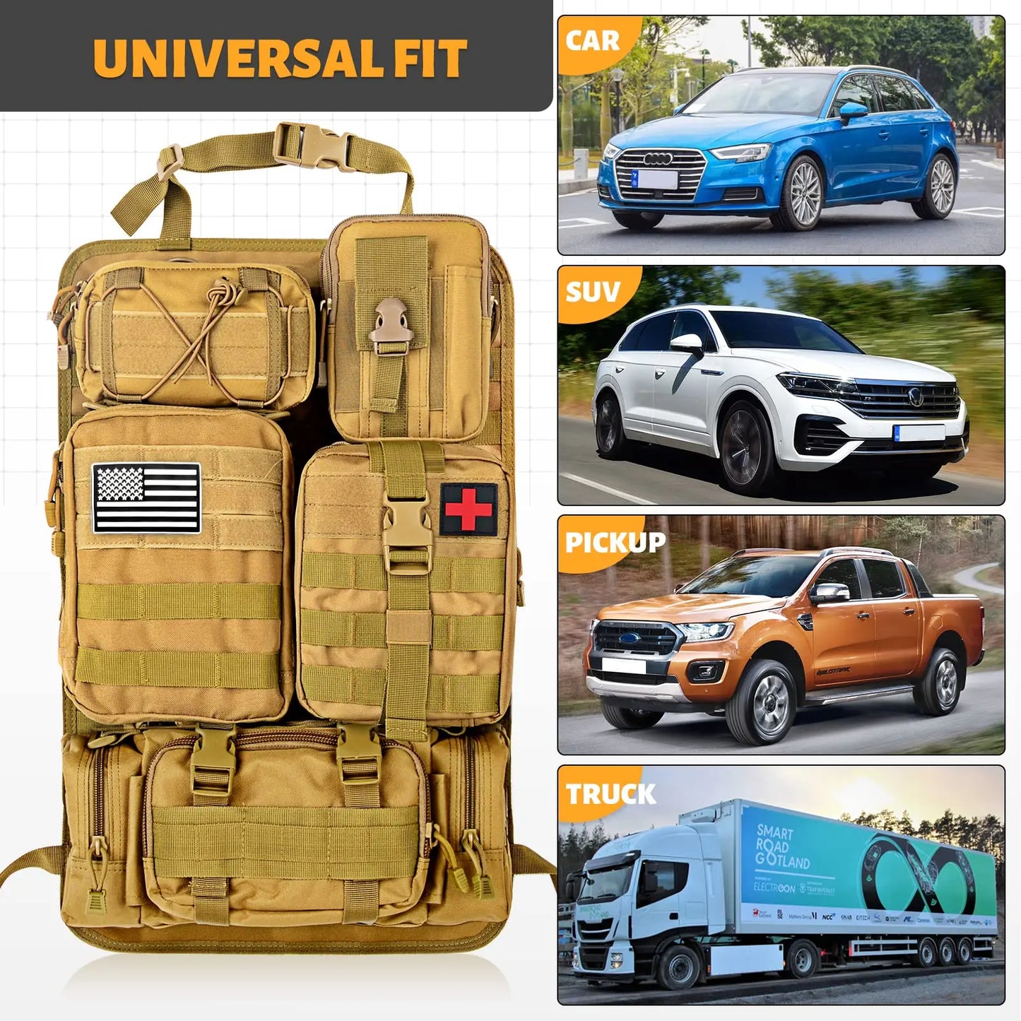Tactical Car Seat Back Organizer