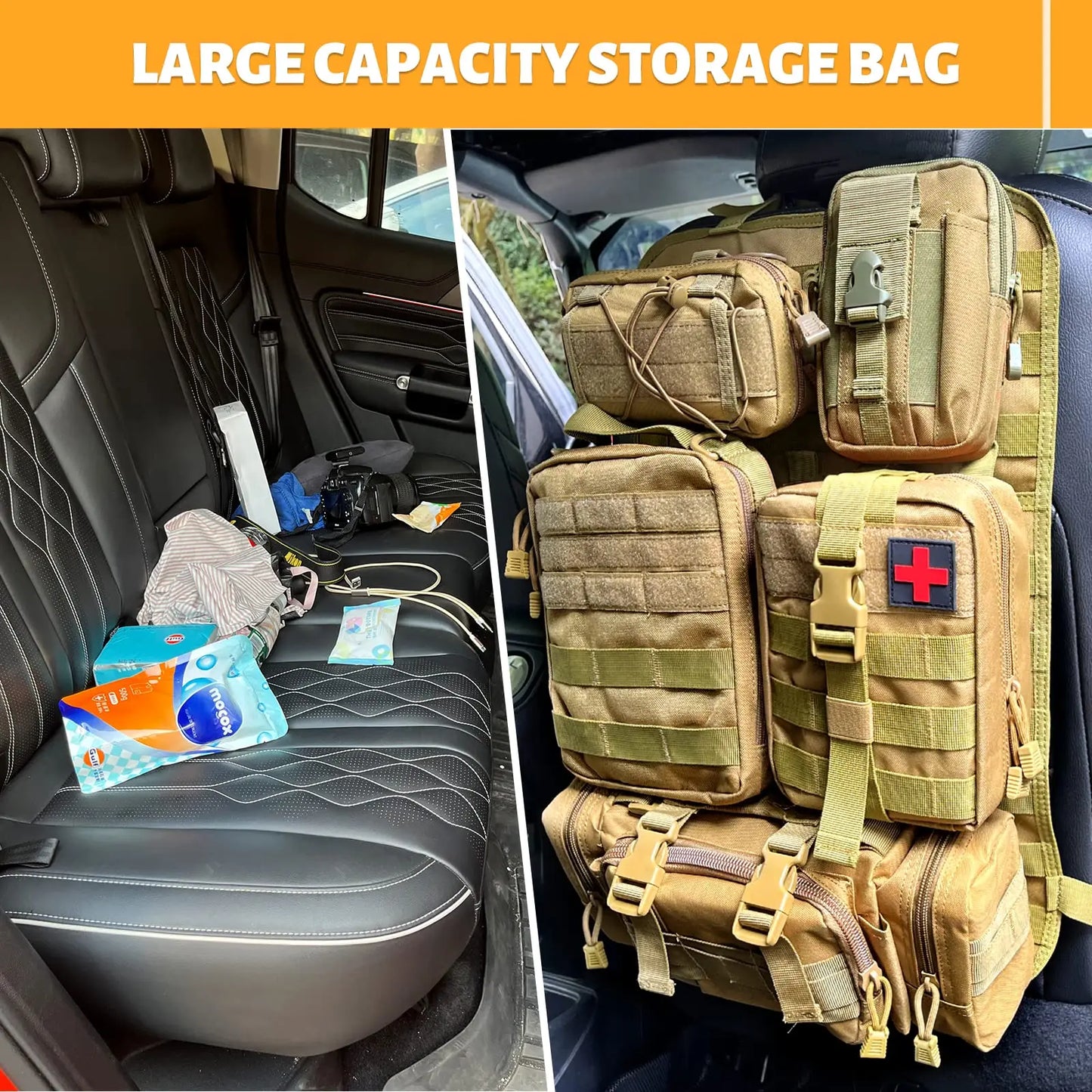 Tactical Car Seat Back Organizer