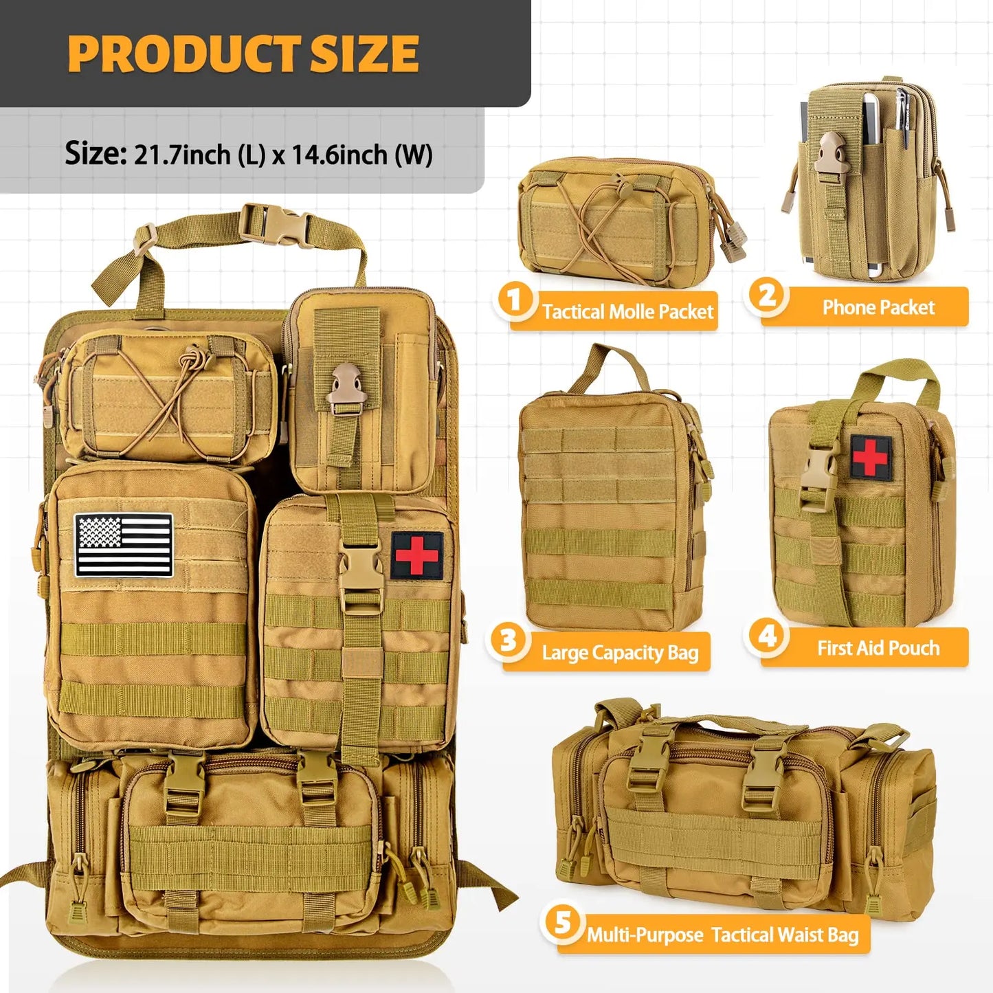 Tactical Car Seat Back Organizer