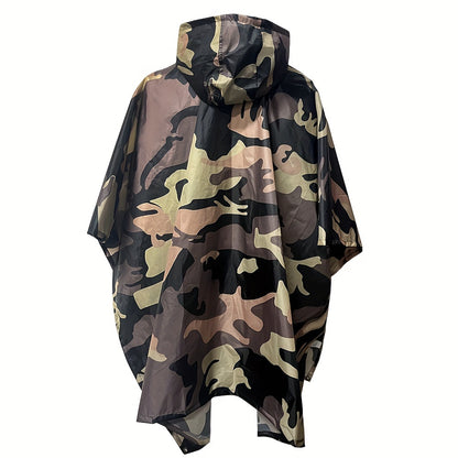 Camo Hooded Rain Poncho