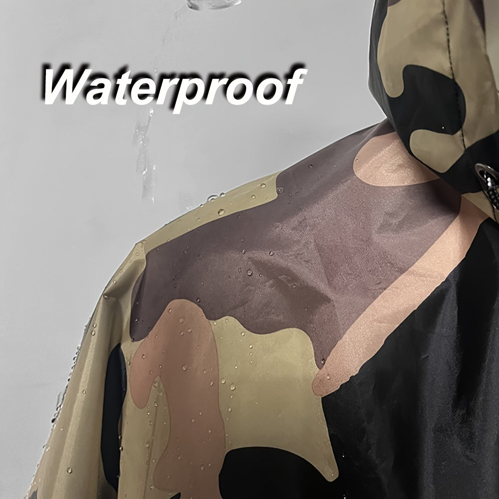 Camo Hooded Rain Poncho
