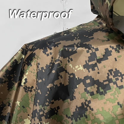 Camo Hooded Rain Poncho