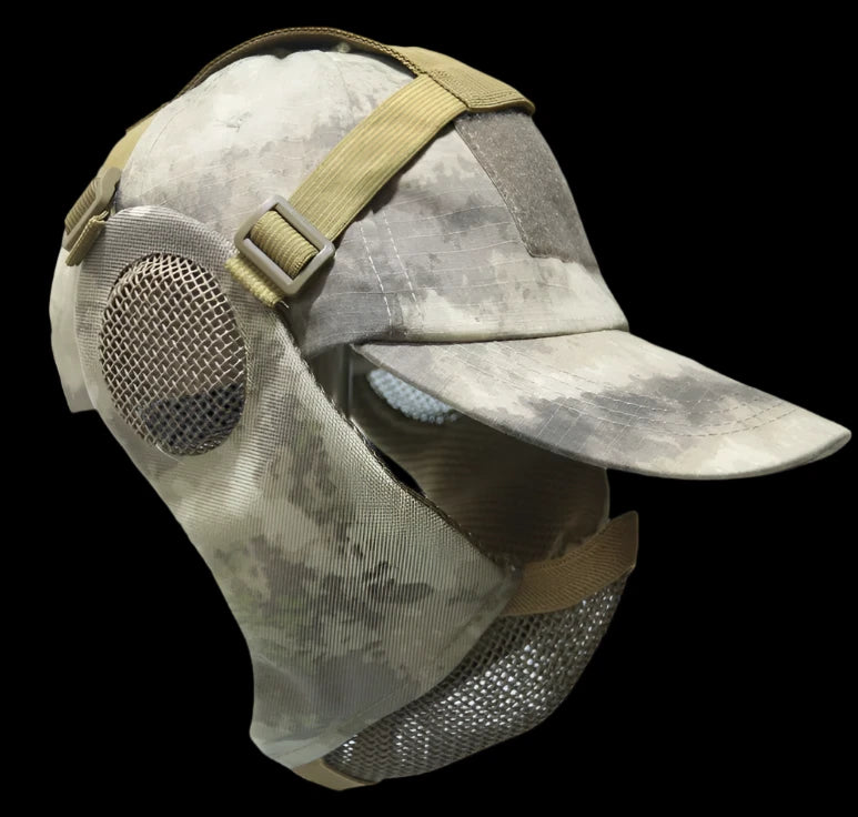 Airsoft Half Face Mask and Hat Set