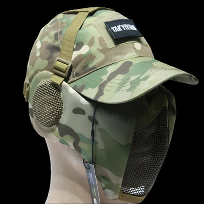 Airsoft Half Face Mask and Hat Set