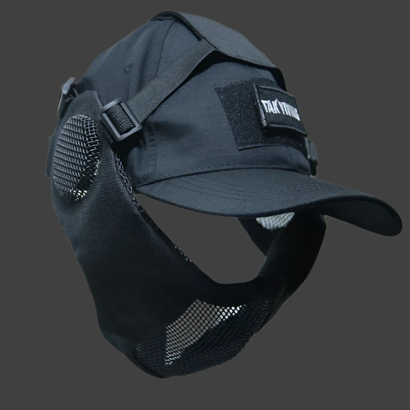 Airsoft Half Face Mask and Hat Set