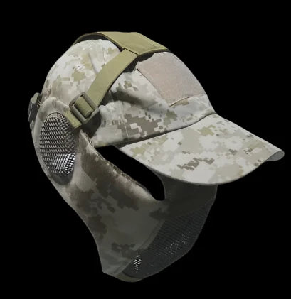 Airsoft Half Face Mask and Hat Set