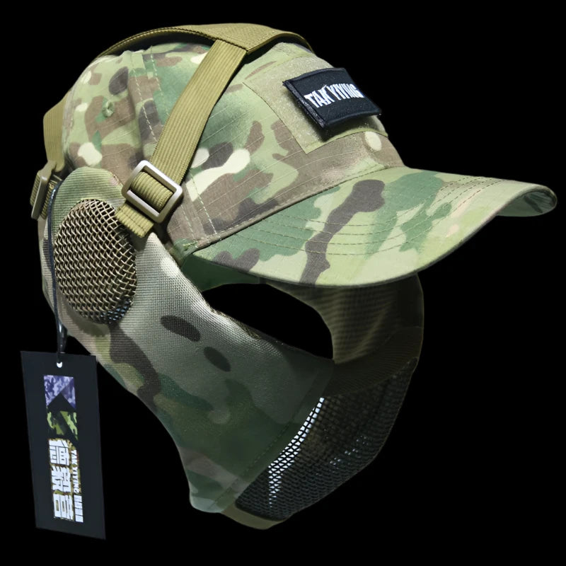 Airsoft Half Face Mask and Hat Set