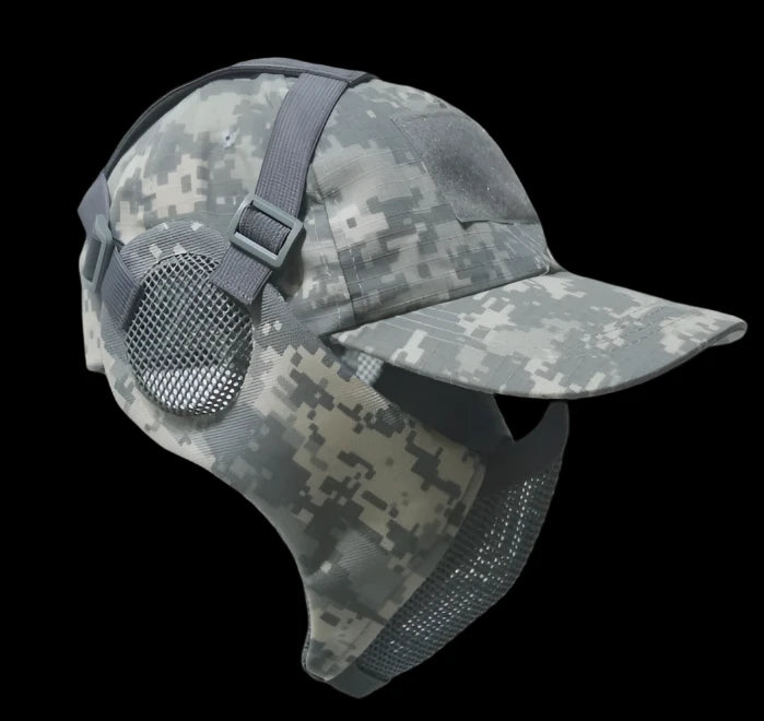 Airsoft Half Face Mask and Hat Set