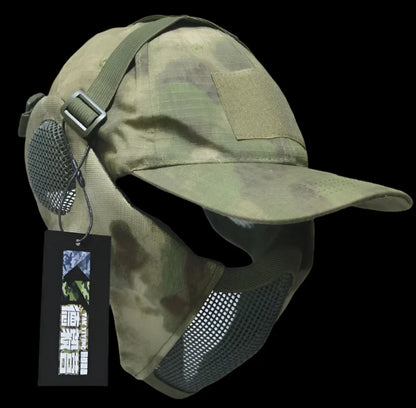 Airsoft Half Face Mask and Hat Set