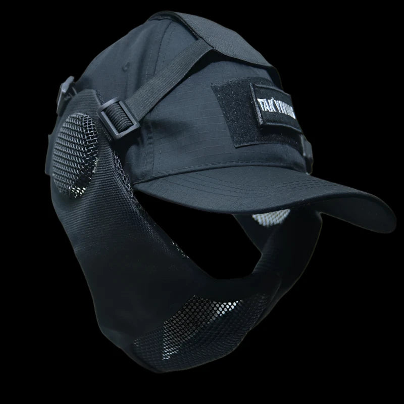 Airsoft Half Face Mask and Hat Set