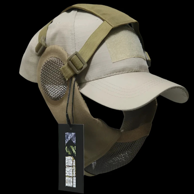 Airsoft Half Face Mask and Hat Set