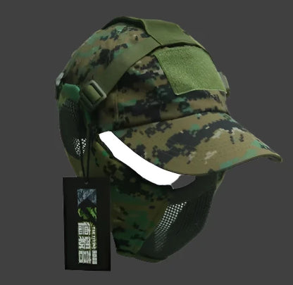 Airsoft Half Face Mask and Hat Set