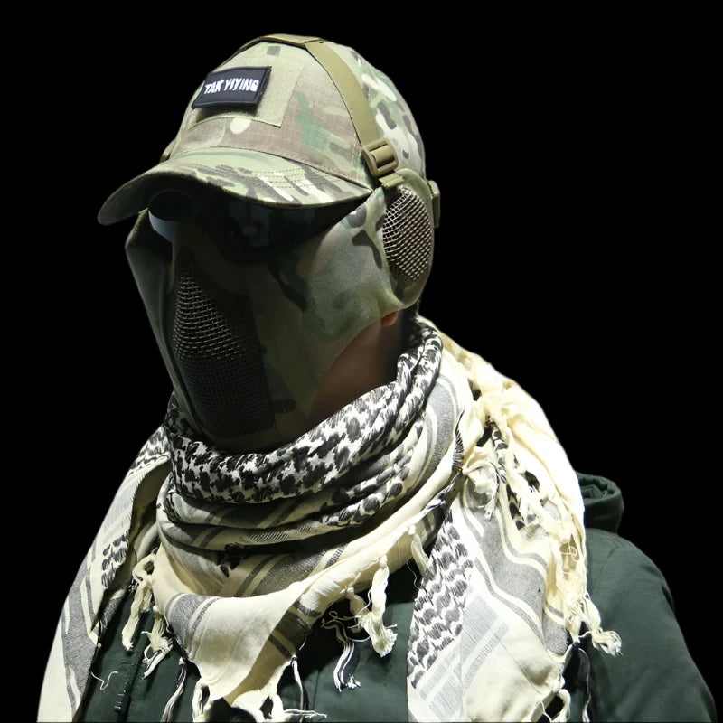 Airsoft Half Face Mask and Hat Set