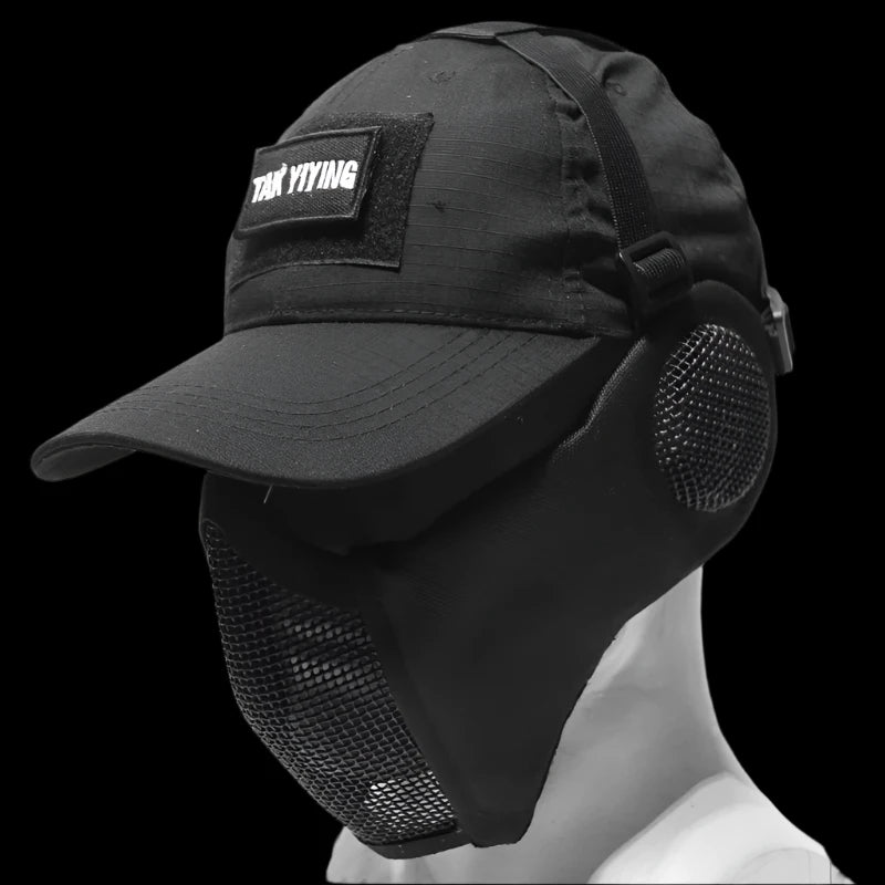 Airsoft Half Face Mask and Hat Set