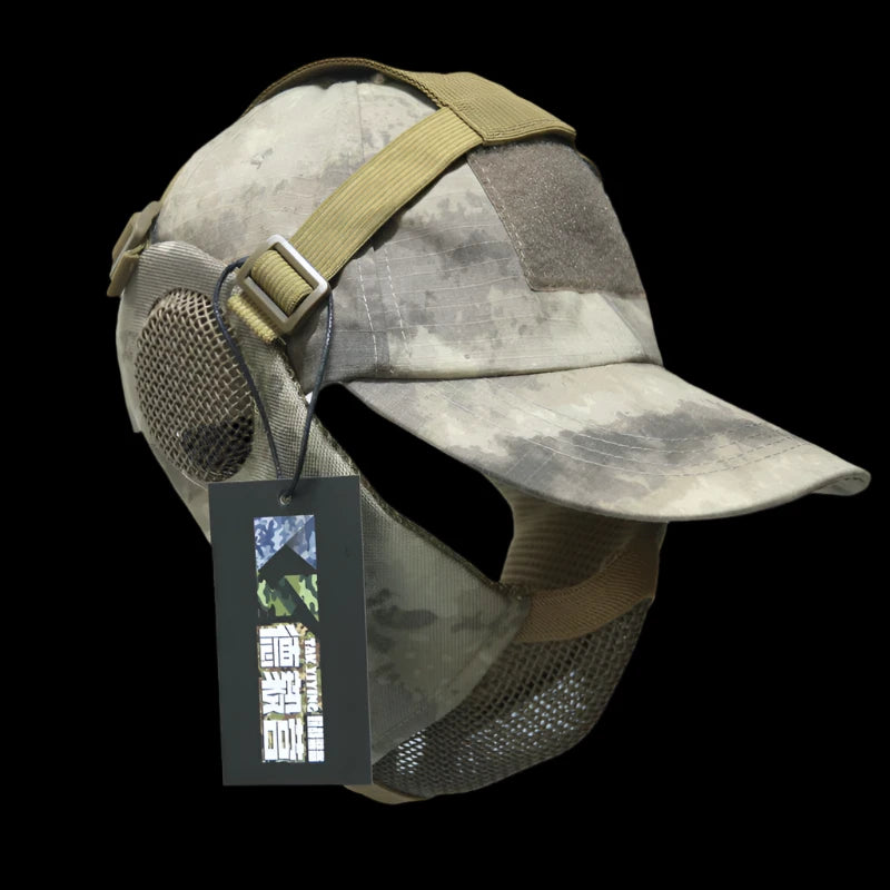 Airsoft Half Face Mask and Hat Set