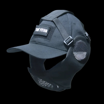 Airsoft Half Face Mask and Hat Set