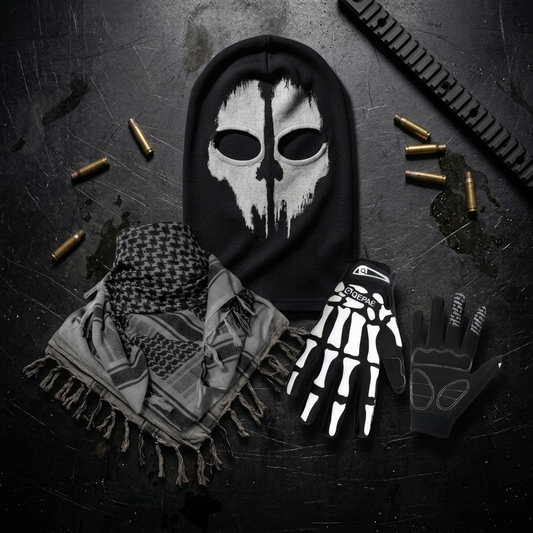 COD Ghost Mask, Shemagh Scarf, Tactical Gloves